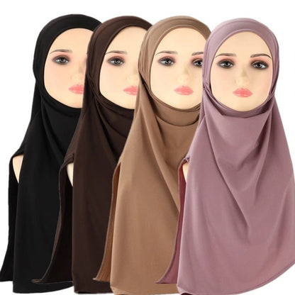 Ready To Wear Malaysia Head Scarf Muslim Islamic Khimar Turban Headwrap Scarves Shawls Wome HeadwearWhiteOne SizeCHINA