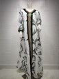 Sequin Embroidered Robe Abaya Dubai Muslim Middle Eastern Robe2XLGreen