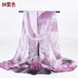 Spring and Summer Hot Selling Silk Scarves with Lotus Pattern 50*160 Printed Silk Scarves and Long Scarves WholesaleQQS001purple