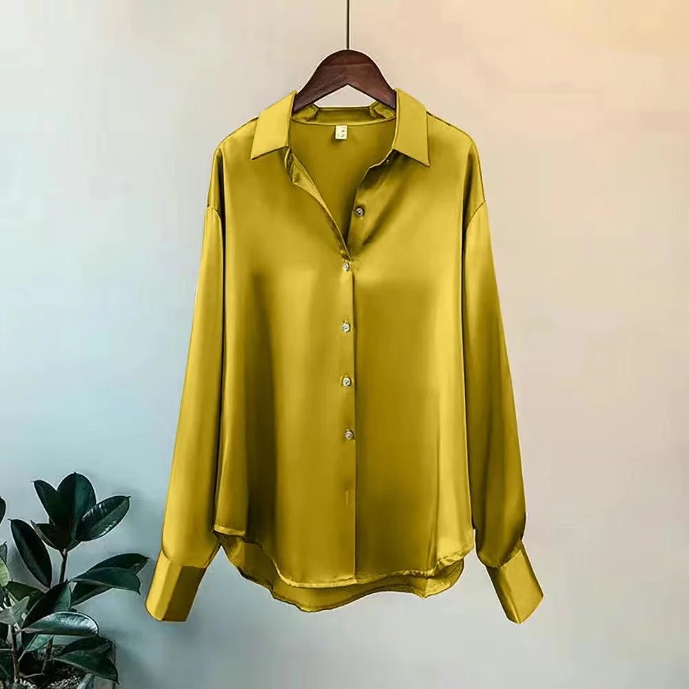 Summer Shirts And Blouses Woman Casual Top Autumn Winter Korean Long Sleeve Button Elegance Sweet Casual Office Lady New ShirtsBeigeM