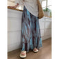 Tie - Dyed Print Women's Summer A - line Mop Ins SkirtBlueS