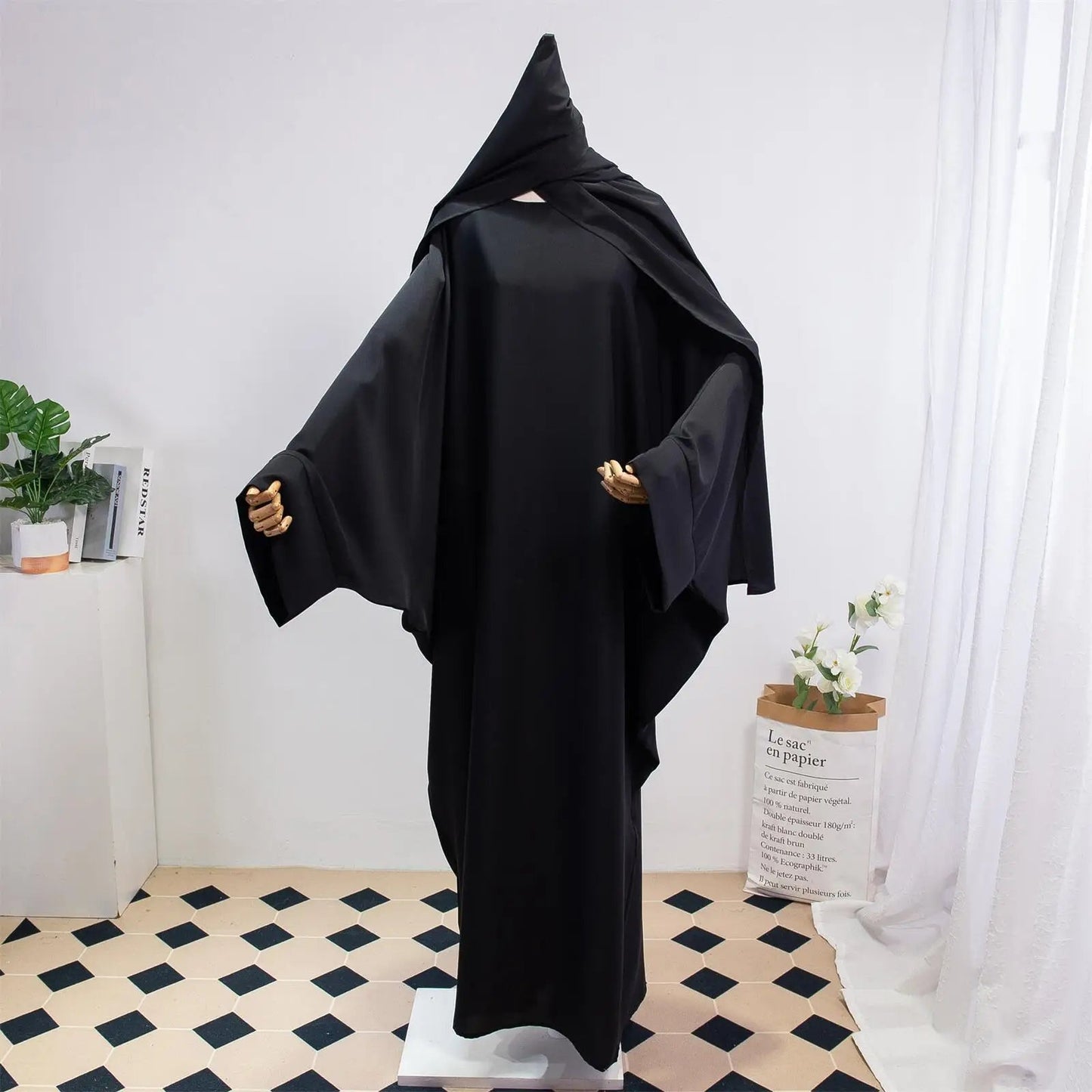 Two Pieces Muslim Abaya Women Jilbab Islamic With Hijab Clothing Dubai Saudi Robe Turkish Modesty Prayer Dresses Loose KaftansgrayOne Size