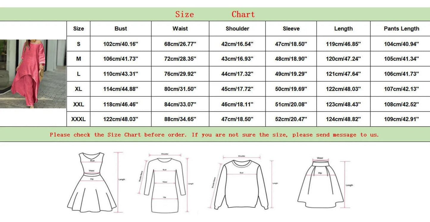 Women Cotton Linen Tracksuit Two Piece Set 2024 Summer Casual Loose Solid Blouse T - shirt Wide Leg Pants Suit Outfits 2 Piece SetKhakiXXL