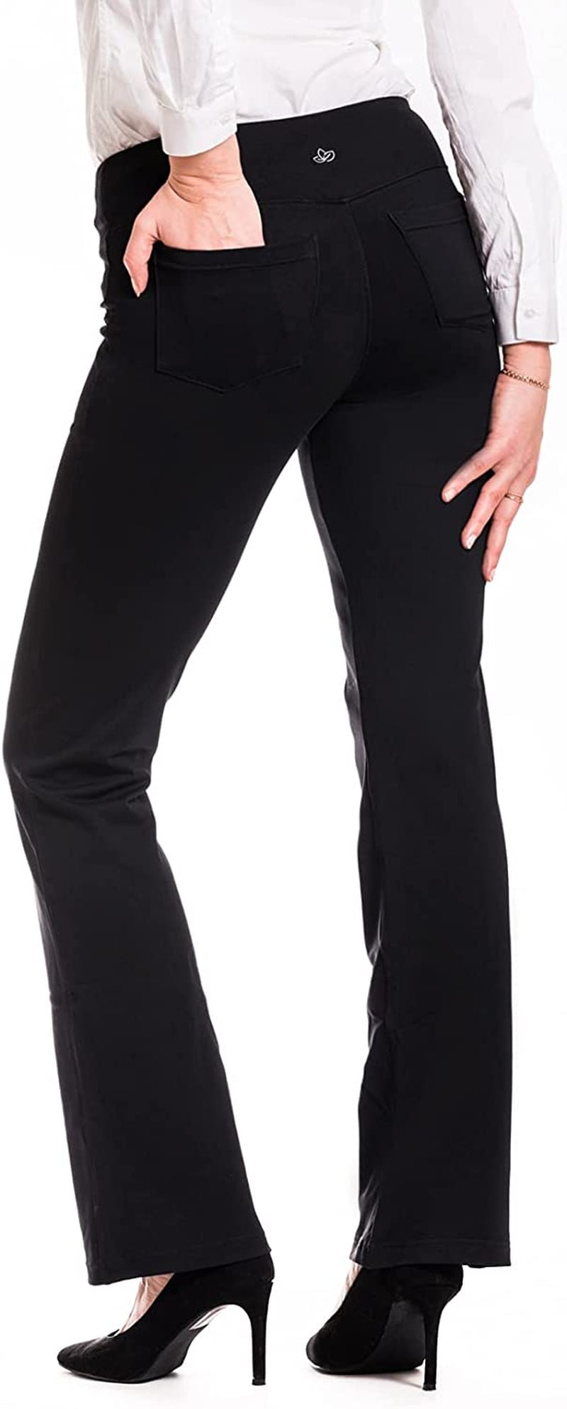 Yogipace,5 Pockets,27"/29"/31"/33"/35"/37" Women'S Bootcut Yoga Dress Pants Workout Pants Commute WorkBlackX - Small/33" Inseam LongClothingPantsShoes & Jewelry