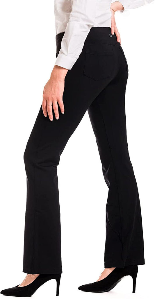 Yogipace,5 Pockets,27"/29"/31"/33"/35"/37" Women'S Bootcut Yoga Dress Pants Workout Pants Commute WorkBlackX - Small/33" Inseam LongClothingPantsShoes & Jewelry