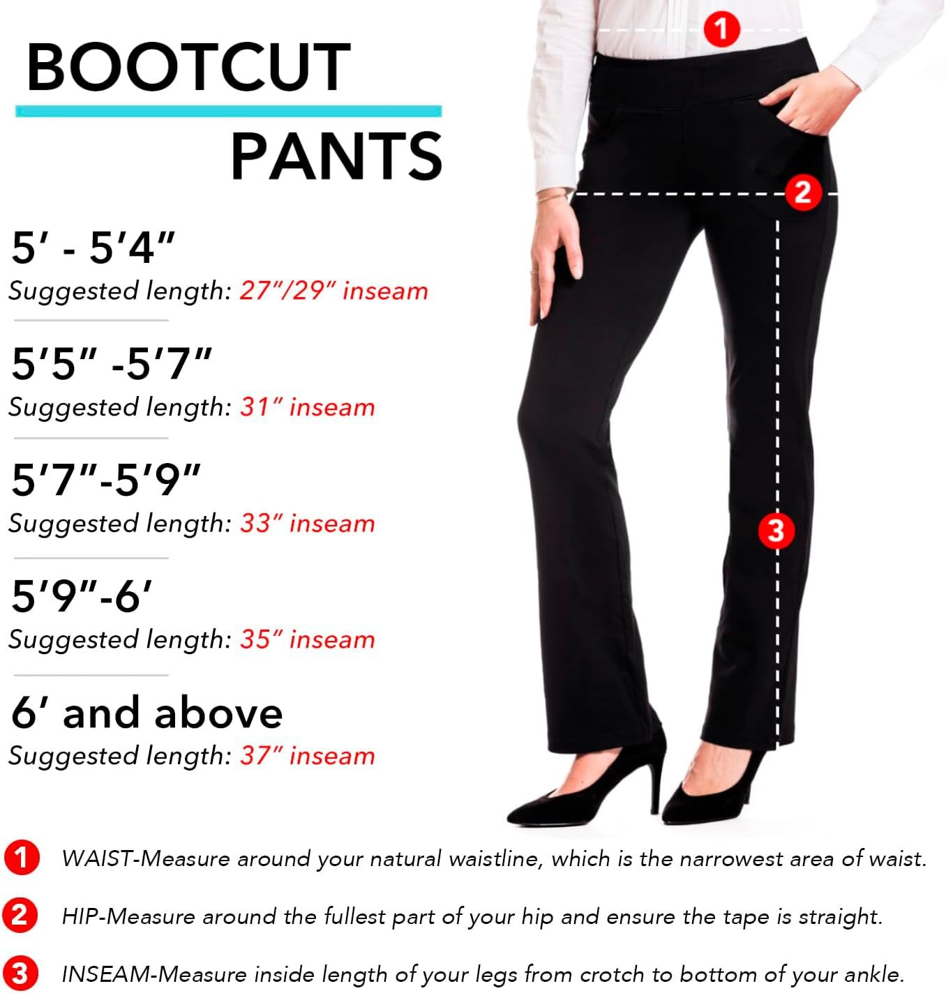 Yogipace,5 Pockets,27"/29"/31"/33"/35"/37" Women'S Bootcut Yoga Dress Pants Workout Pants Commute WorkBlackX - Small/33" Inseam LongClothingPantsShoes & Jewelry